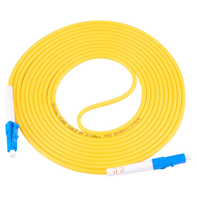 G657A2 LC zu LC Simplex Glasfaserkabel mit 2,0 mm gelbem PVC-Jackett