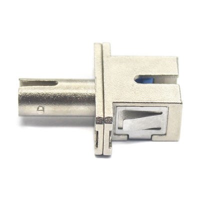 Low Insertion Loss SC UPC to ST UPC Simplex Optical Adapter in Metal Case with Flange