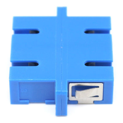 SC UPC Bule Duplex Fiber Optic Adapter with Flange Durability 0.2 dB 500 Cycle Passed