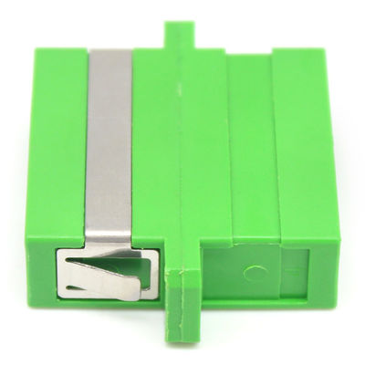 Network GSM Fiber Optic Green SC APC Single Mode Duplex Optical Adapter with Flange