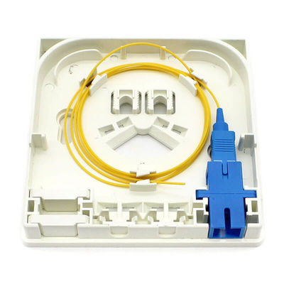 Plastic White Fiber Optic Terminal Socket SC 2 Ports G657 Fiber
