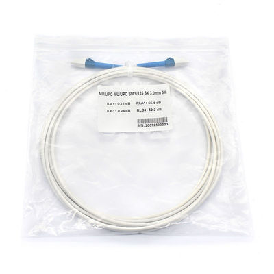 White Telecom Fiber Jumper Cables MU UPC To MU UPC SM CE Certificated