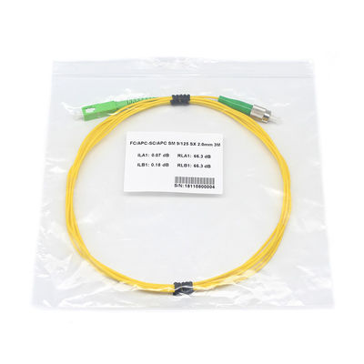 FC APC to SC APC Fiber Optic Patch Cord SX SM G657a2 2.0MM