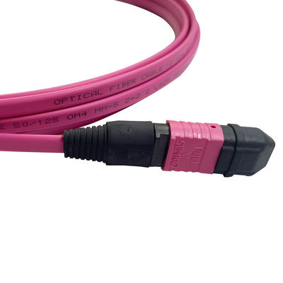 50/125 OM4 MM MPO Patch Cord 24F 3.0mm PVC High Density Multimode