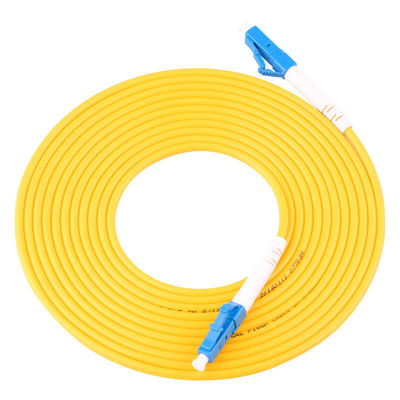 G657A2 LC To LC Simplex Fiber Optic Patch Cord Cable With 2.0mm Yellow PVC Jacket