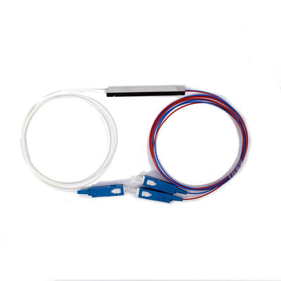 Customized 1*2 SC UPC Mini Type Fiber Optic PLC Splitter With G657A Fiber 0.9mm