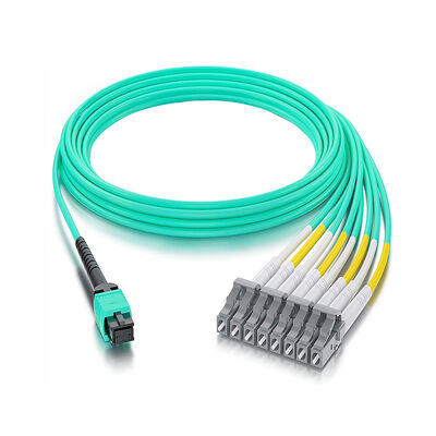 PVC Single Mode 8~24 Fibers MPO to LC Fiber Optic Breakout Cable