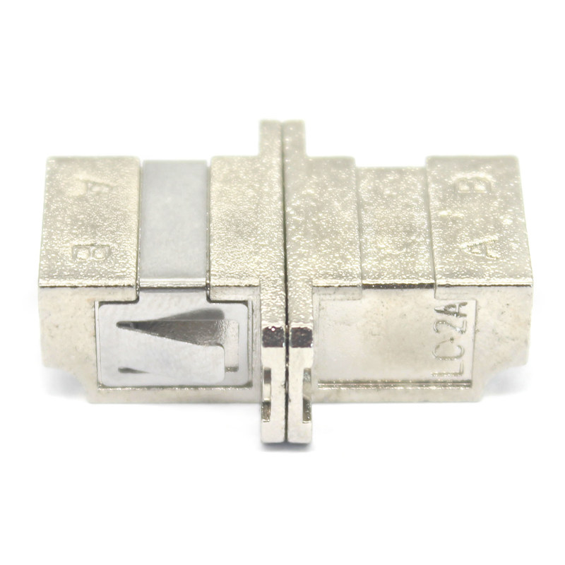 Metal Case Fiber DX LC UPC Duplex sm Adapter with Flange Low Insertion Loss of 0.2dB