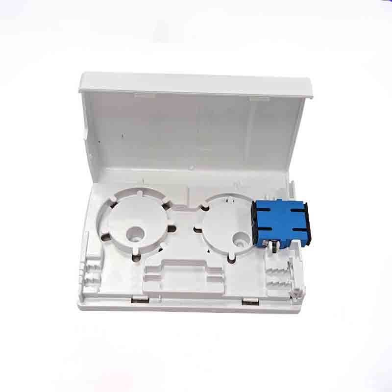 FTTH Flame Retardant ABS 1 Port SC Duplex Fiber Optic Terminal Socket with Built-in Fiber Coiling Tray