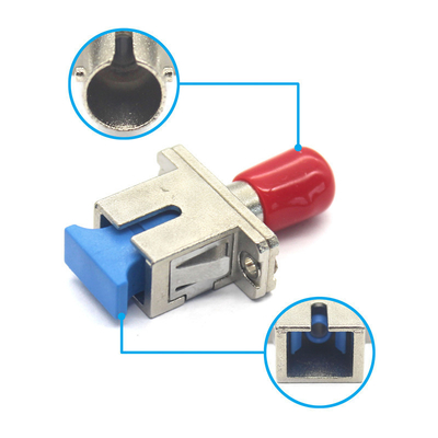 Niedriger Einsetzverlust SC UPC zu ST UPC Simplex-Optischer Adapter in Metallgehäuse mit Flansche