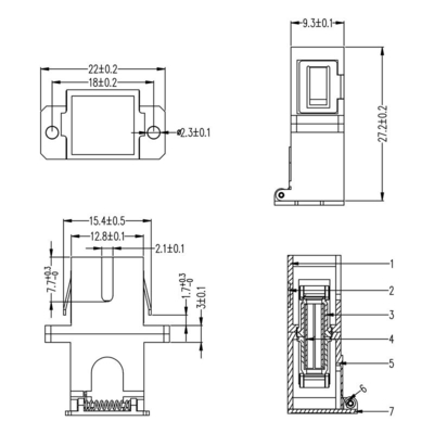 Speichertemperatur 40°C bis 85°C SC APC Glasfaseradapter mit Filp-Autoverschluss und Flansche