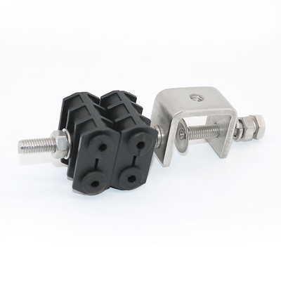 Schwarze Oberfläche 304 Edelstahl Doppelloch-Faserkabelhänger RF 1/2&quot; Zuführklemme