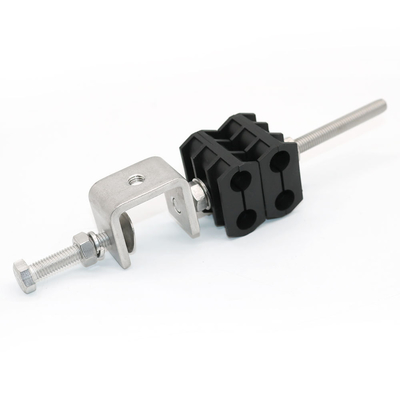 Schwarze Oberfläche 304 Edelstahl Doppelloch-Faserkabelhänger RF 1/2&quot; Zuführklemme