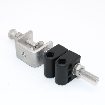 Schwarze Oberfläche 304 Edelstahl Doppelloch-Faserkabelhänger RF 1/2&quot; Zuführklemme