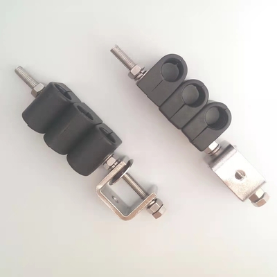 Schwarze Oberfläche 304 Edelstahl Doppelloch-Faserkabelhänger RF 1/2&quot; Zuführklemme
