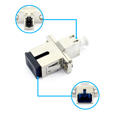 FTTH-Netzwerk-Faseroptik SC/UPC zu LC/UPC-Simplex-Adapter in Metallgehäuse mit Flansche 0,2 dB 500 Zyklusdurchlauf