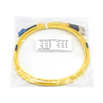 LSZH 3,0 mm St Lc Fiber Patch Kabel 2,0 mm Duplex LC UPC zu FC UPC SM