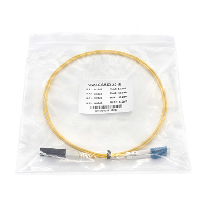 Einmodige Glasfaserpatchkabel mit PVC-Duplex LC UPC bis VF45 für Breitbandlösungen