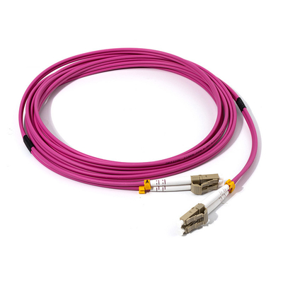 Multimode Duplex LC UPC zu LC UPC OM4 Glasfaserpatch Cord 3,0 mm
