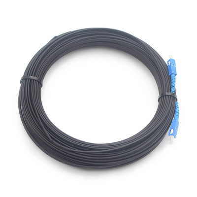 2.0*5.0mm 1FO SC UPC bis SC UPC FTTH Flat Drop Patch Cord G675A1 mit schwarzer Jacke