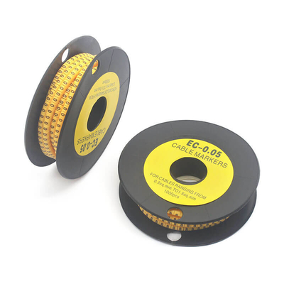 PVC-Gelbe oder schwarze Kabelmarker in 1000 Stück pro Rolle