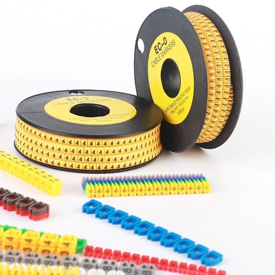PVC-Gelbe oder schwarze Kabelmarker in 1000 Stück pro Rolle