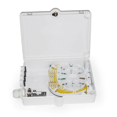 FTTH 8 Kerne Glasfaserverteilungskasse mit optionalen Adaptern und Pigtails zur Wand- oder Stangmontage