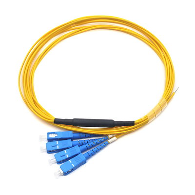 Gelb UPC Glasfaser Patch Cord Pigtail 4 Kerne PVC Jacke