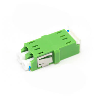Grüner SM LC/APC Duplex Glasfaseradapter mit Innenverschluss, 0,2 dB Einfügedämpfung und 500 Zyklen Haltbarkeit
