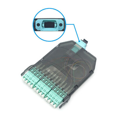 12 Kerne OM3 OM4 Multimode MTP/MPO zu LC Glasfaser-Patchpanel-Kassettenmodul
