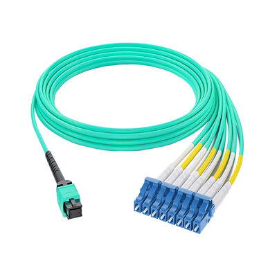 PVC-Single-Mode 8~24 Fasern MPO bis LC Glasfaserausbruchkabel